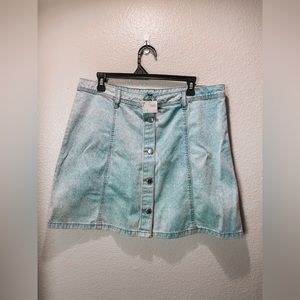 H&M Jean Button Up Mini Skirt